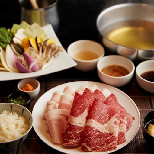 [Banquet★2-color hot pot★150 minutes all-you-can-drink included] All-you-can-eat brand Yume Daichi pork & pork tongue course 4,500 yen (tax included)