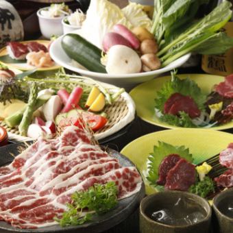 ★Reservation only, 90 minutes of all-you-can-drink included★ [Elegant Kaiseki] 2-hour course♪ Hotpot, horse sashimi, nigiri, 9 dishes in total 13,000 yen → 10,000 yen