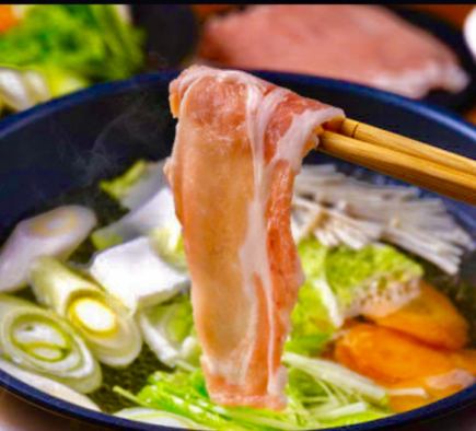 [Most popular!] The finest Okinawan Benibuta pork shabu-shabu course with 120 minutes of all-you-can-drink (last order 90 minutes) 5,000 yen including tax