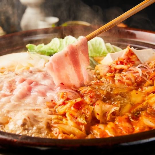 冬季限定【2H飲放】豚キムチ鍋×鶏もも大串や唐揚げほか寿司屋の逸品『響』全8品5880円⇒5000円