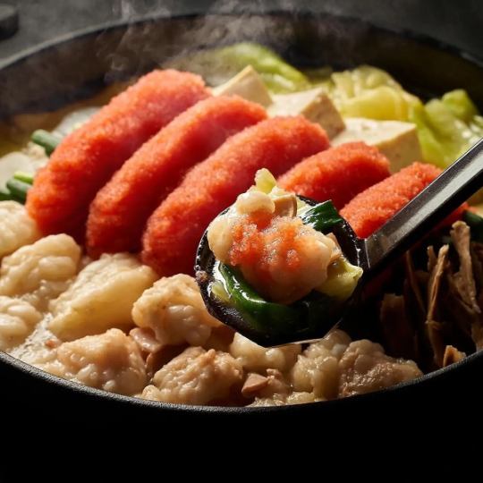 [2.5 hours all-you-can-drink] Assorted seasonal seafood including whole squid sashimi x Hakata mentaiko motsunabe and eel roll "Ume" 6,490 yen ⇒ 5,500 yen