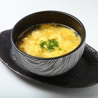 Simmering egg soup
