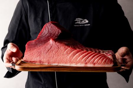 Rare grilled local bluefin tuna, with a focus on freshness