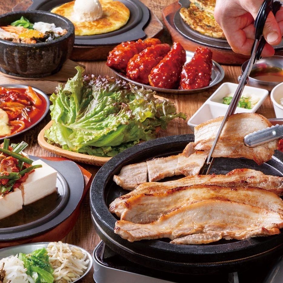 A restaurant where you can enjoy authentic samgyeopsal ◎ Various courses are also available!