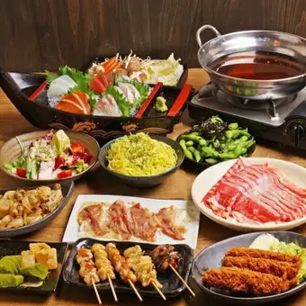 【평일 무제한】리치 음료 무제한×요리 10품 해물&고기!「각별 코스」※금토 축전 2h, 주말 요금 550엔