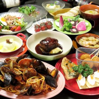 12道菜4,500日元套餐+无限畅饮！（含税）