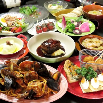 10-item course with all-you-can-drink for 4,800 yen!