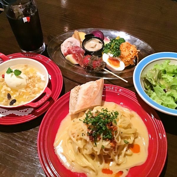 [Lunch is also open ♪] The volume is perfect! We have a great pasta set ♪