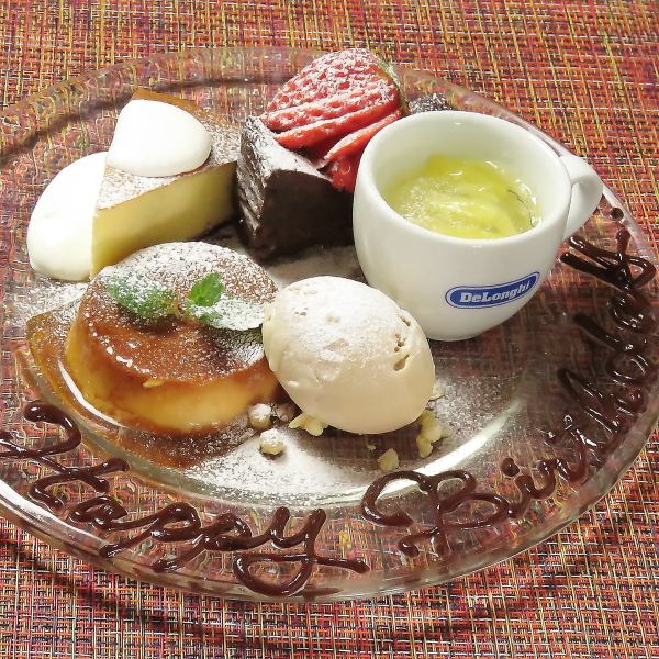 [Recommended for birthdays and anniversaries ☆] Surprise plate service for customers ordering desserts ♪