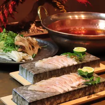 6月から9月限定【お料理のみ】地物のどぐろ!厳選のどぐろしゃぶしゃぶコース(全8品)