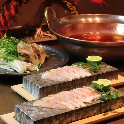 6月から9月限定【お料理のみ】地物のどぐろ！厳選のどぐろしゃぶしゃぶコース(全8品)