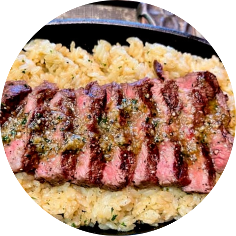 garlic steak rice