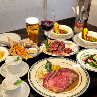 【當天供應！限2人】高級烤牛肉、什錦燴飯等7道套餐，5,400日圓（含稅）