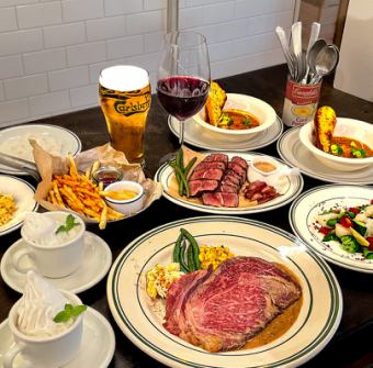 【当天供应！仅限2人】高级烤牛肉、什锦烩饭等7道套餐，5,400日元（含税）