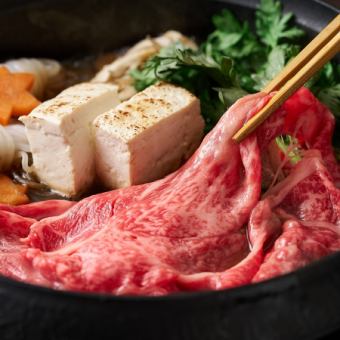 【2.5時間飲み放題付】神戸牛すき焼きを贅沢に味わう◎全8品凛コース【9000円→8000円】