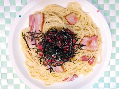 Tarako bacon / shrimp chili / frankfurter eggplant / mentaiko / shimeji