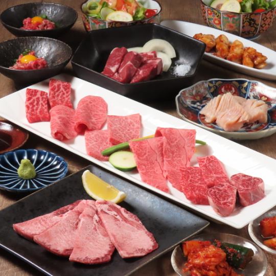 ★15種嚴選料理★【牛BUCHI套餐】頂級黑毛牛＆超厚紅肉牛排等！5,500日元