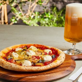 [★Dinner only★] Vegan pizza & hard-to-source Shiga Kogen beer set♪ Includes a choice of snacks