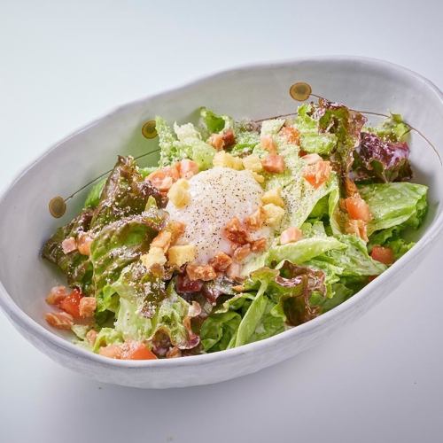 Caesar salad with soft-boiled egg