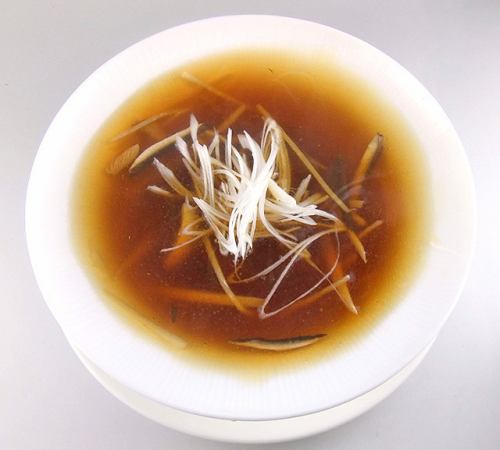 Shark fin soup with lots of ingredients