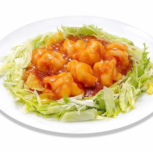 大正海老のチリソース煮（カラ無し）/大正海老の順海ソース炒め（カラ無し）