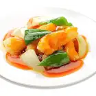 Sweet and sour stir-fried white fish