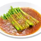 Asparagus with dried scallop sauce