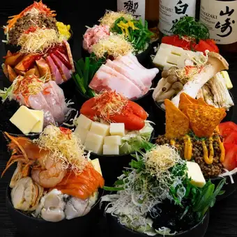 【生ビール付2時間飲み放題】選べるもんじゃ5種＆お好み焼き3種『梅コース』全5品4000円  