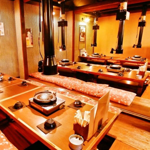 [Horigotatsu] 下沉式被爐座位，最多可容納6至30人。這是一個方便的座位，可以用於公司宴會、同學聚會、女孩聚會等各種聚會！