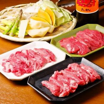 [Genghis Khan 180g course] All 7 dishes with 2H all-you-can-drink ★6000 yen ⇒ 5500 yen (tax included) + 500 yen for 3 hours all-you-can-drink!