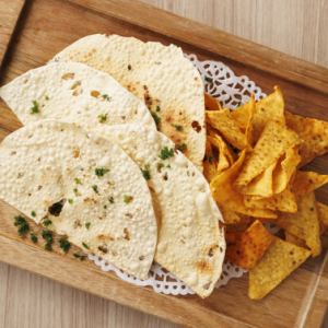 Papad and tortilla chips