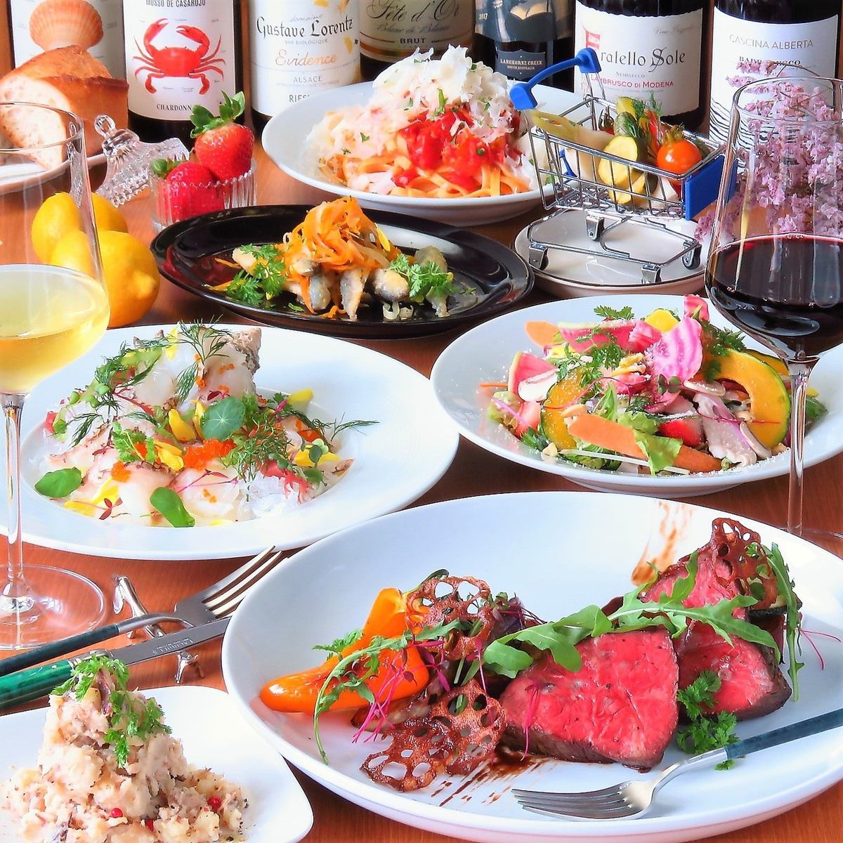 A variety of meat and fish dishes that go well with wine! Charter, girls-only gathering, drinking party, etc.