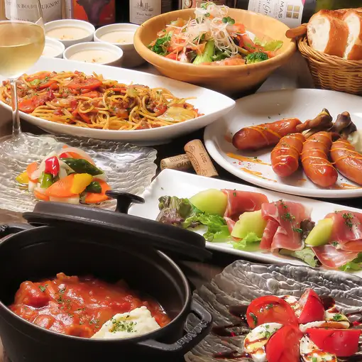 【スパークリングで乾杯！ゆっくり涼める】オランジュリー・2.5ｈ飲放題付＋料理9品