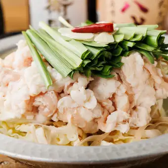 ネット予約限定!6000円→5500円 2,5h飲み放題付 もつ鍋、原子焼きを含む 8品
