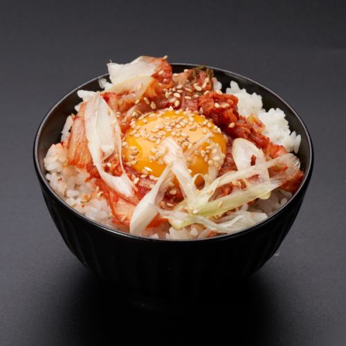 Kimchi rice ~ topped with egg yolk ~