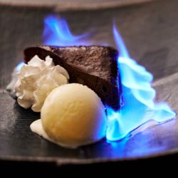 Flaming Chocolate Brownie
