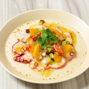 Octopus, orange and fresh herb ceviche