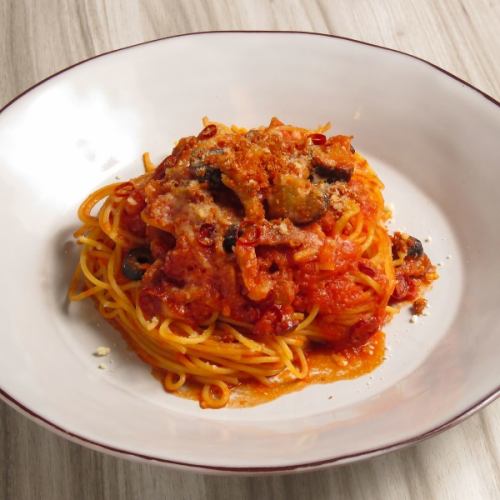 Pancetta and mushroom all'arrabiata