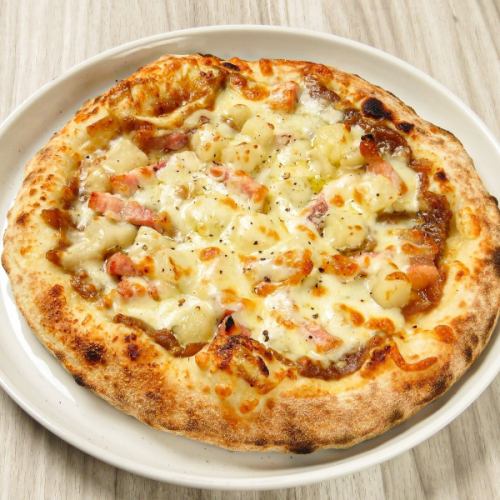 Pancetta and pear with caramelized onions / Shingen chicken diavola