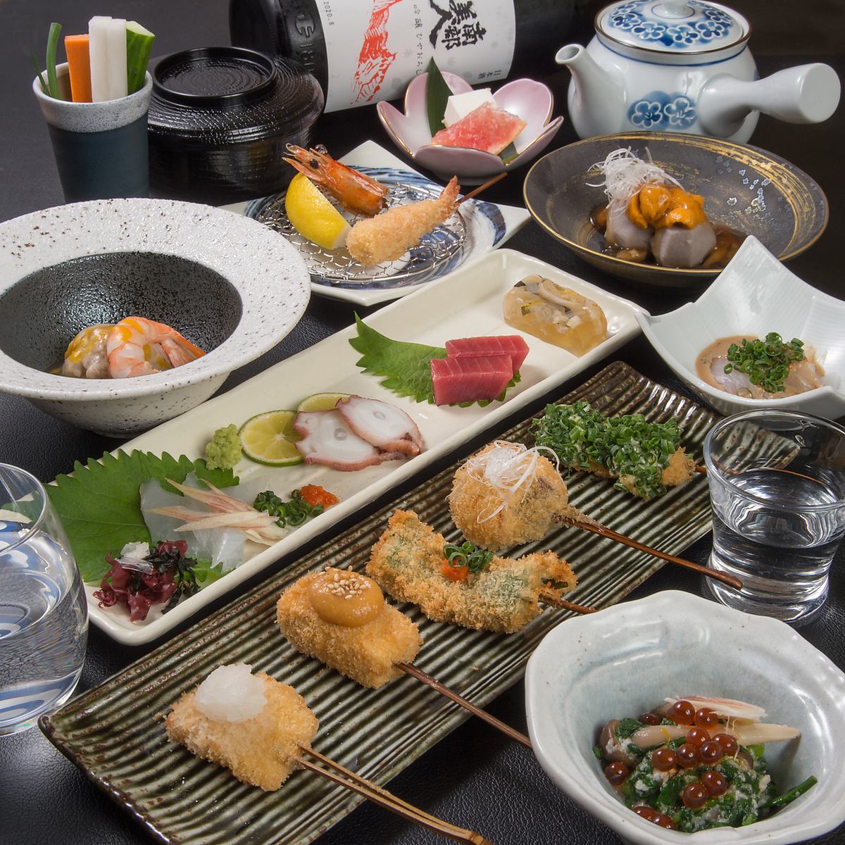 おまかせコースは毎月月替わりの創作串揚げをお楽しみ頂けます。