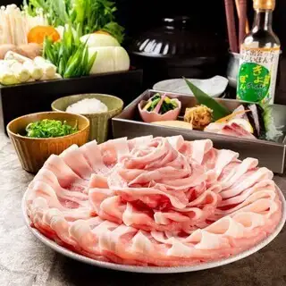【京都のブランド豚】京都ぽーくの特製出し汁のしゃぶしゃぶコース　全5品　4,500円（税込）