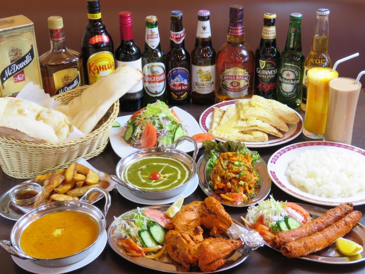 150 minutes All you can drink + 3 course recommended for all 8 items! ◎ Proficient authentic Indian cuisine at Ichihara ♪
