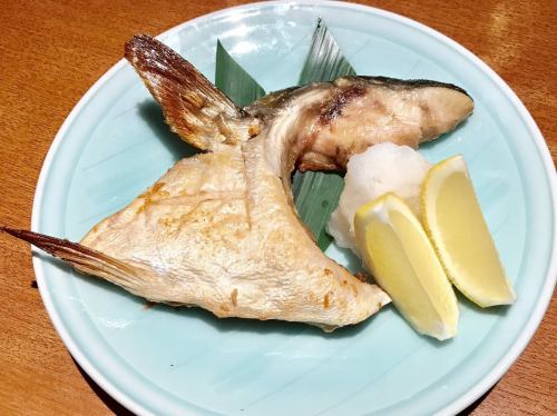 High-class fish amberjack grilled with sickle salt