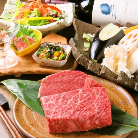 【楓套餐】特製黑毛牛裡肌、牛裡肌等7道菜品7,700日圓～（含稅）