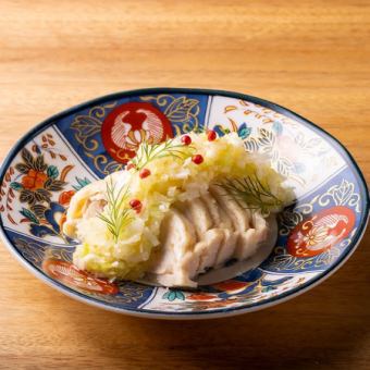 蒸し鶏の葱ソース