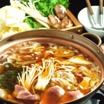 歡迎/歡送會：蕎麥麵店鴨肉火鍋套餐 10道菜 無限暢飲 6,500日元→5,500日元（僅食物4,000日元）