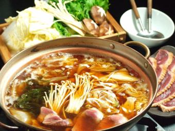 歡迎/歡送會：蕎麥麵店鴨肉火鍋套餐 10道菜 無限暢飲 6,500日元→5,500日元（僅食物4,000日元）