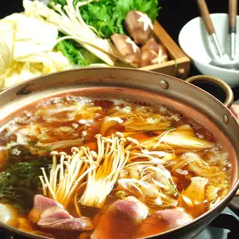 Available from lunchtime! Duck Harihari Hot Pot Course with 2 hours of all-you-can-drink, 10 dishes total, 6500 yen → 5500 yen (Food only: 4000 yen)