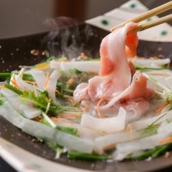厳選豚肉の部位で焼きしゃぶ