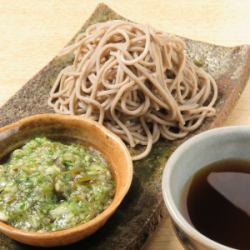 Zaru soba noodles served with Yamagata dashi